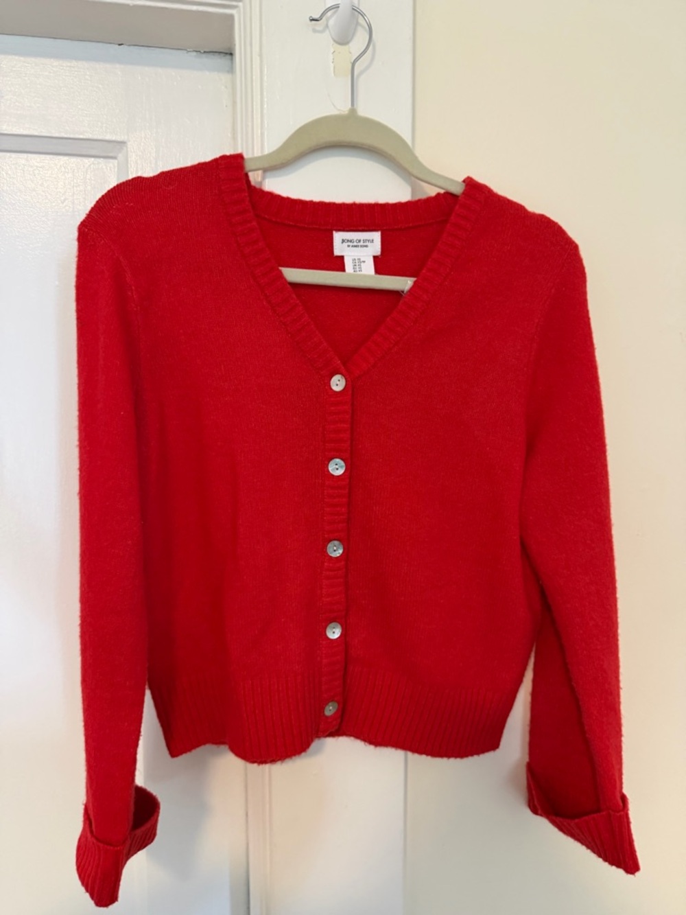 Song of Style Women's Red and Black Cardigan - Picture 3 of 5
